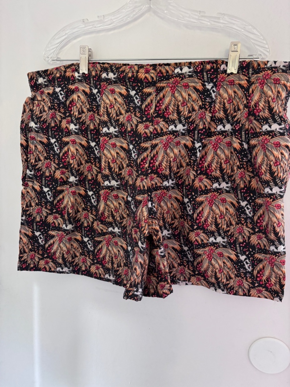 Big Dogs Palm Tree Jumping Dogs Print Men’s Swim Trunks with Mesh Inside S 40x5